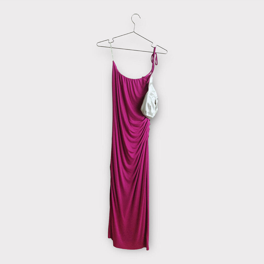 Fuchsia Pink Purse Jersey Dress