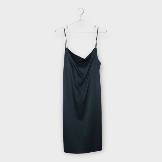 Paris Georgia Black Square Neck Shift Midi Dress