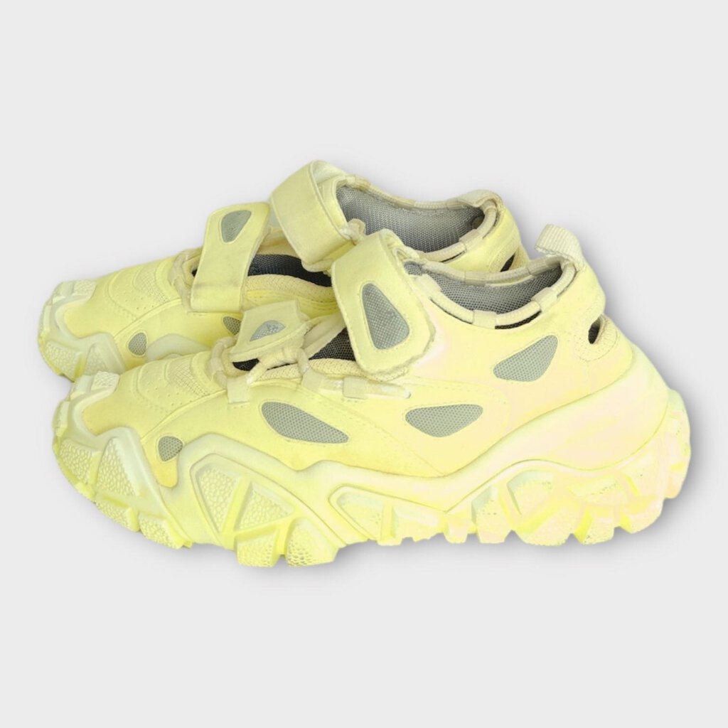 Acne Studios Yellow Tumbled Bryz Bolzter Velcro Cut Out Sneaker