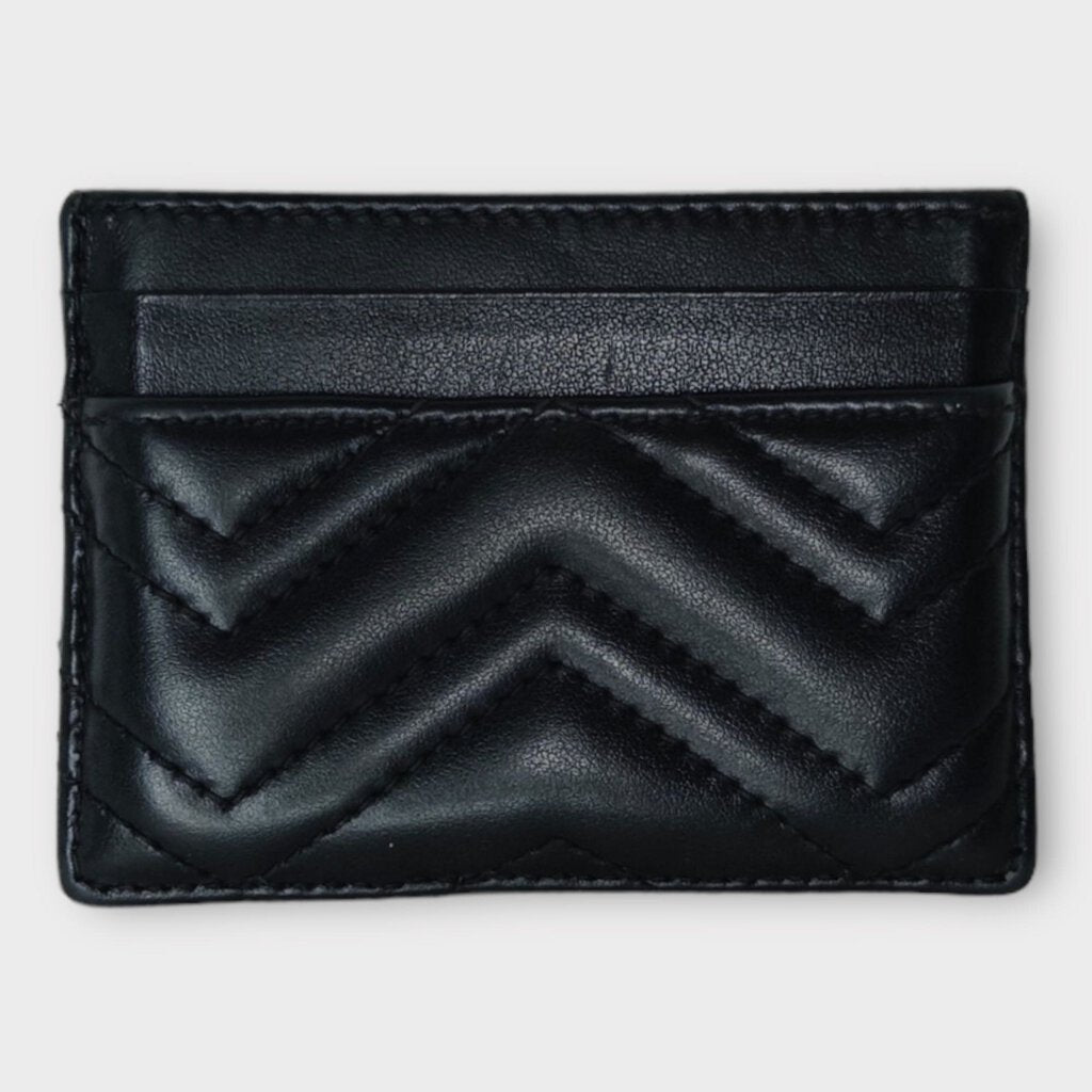 Gucci Black Leather Marmont Card Holder