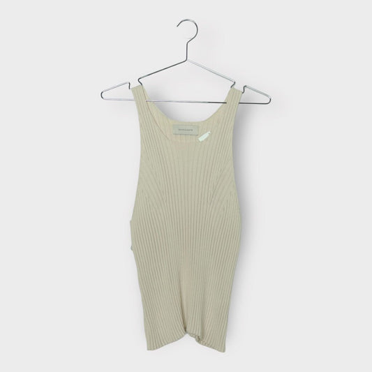 Shaina Mote Cream Ribbed Knitted Tank