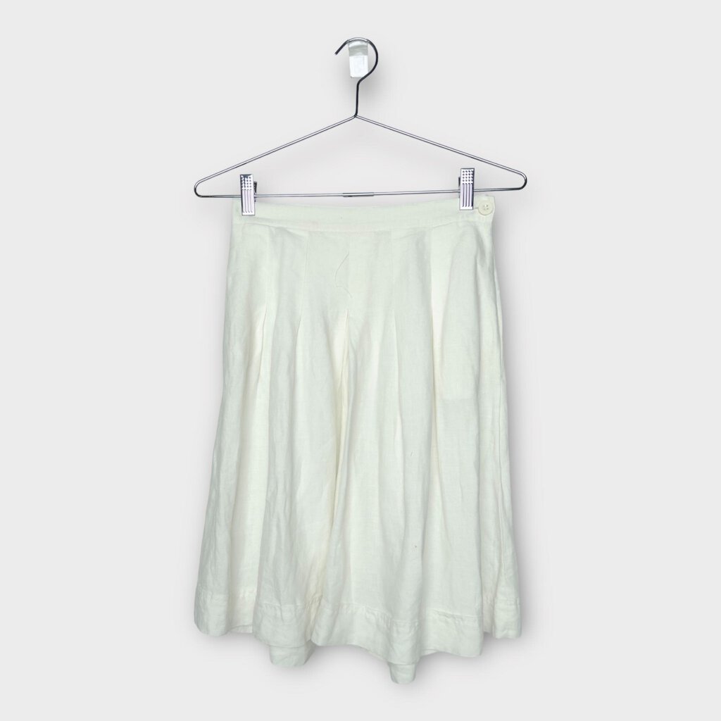 Paco Rabanne White Linen Pleated Culottes