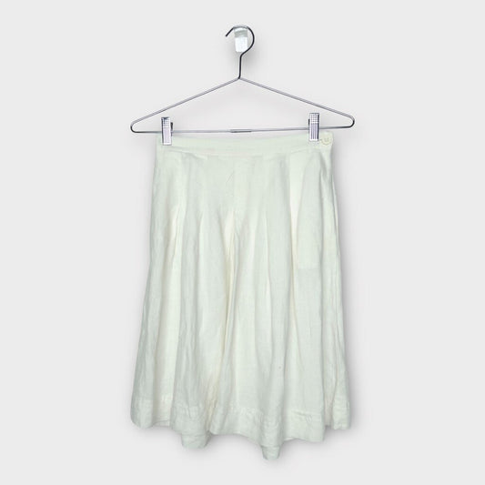 Paco Rabanne White Linen Pleated Culottes