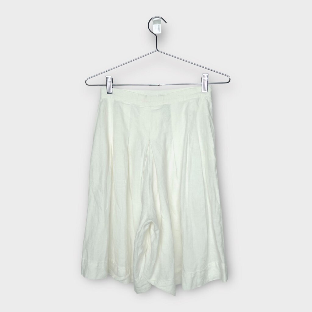 Paco Rabanne White Linen Pleated Culottes