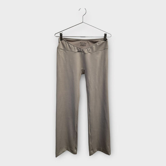 All Is A Gentle Spring Soft Grey Brushed Ponte Cross Waist Trouser