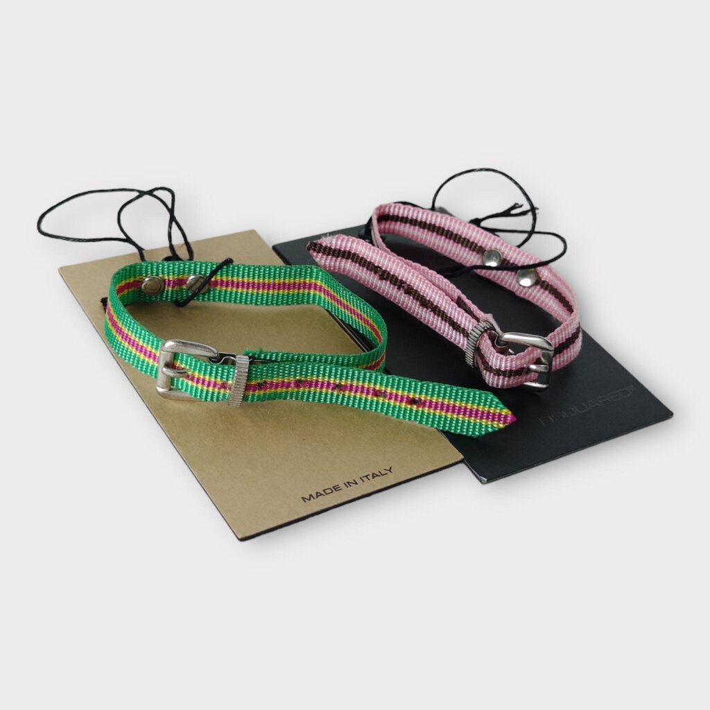 DSquared2 Pink Green Belt Strapping Bracelets