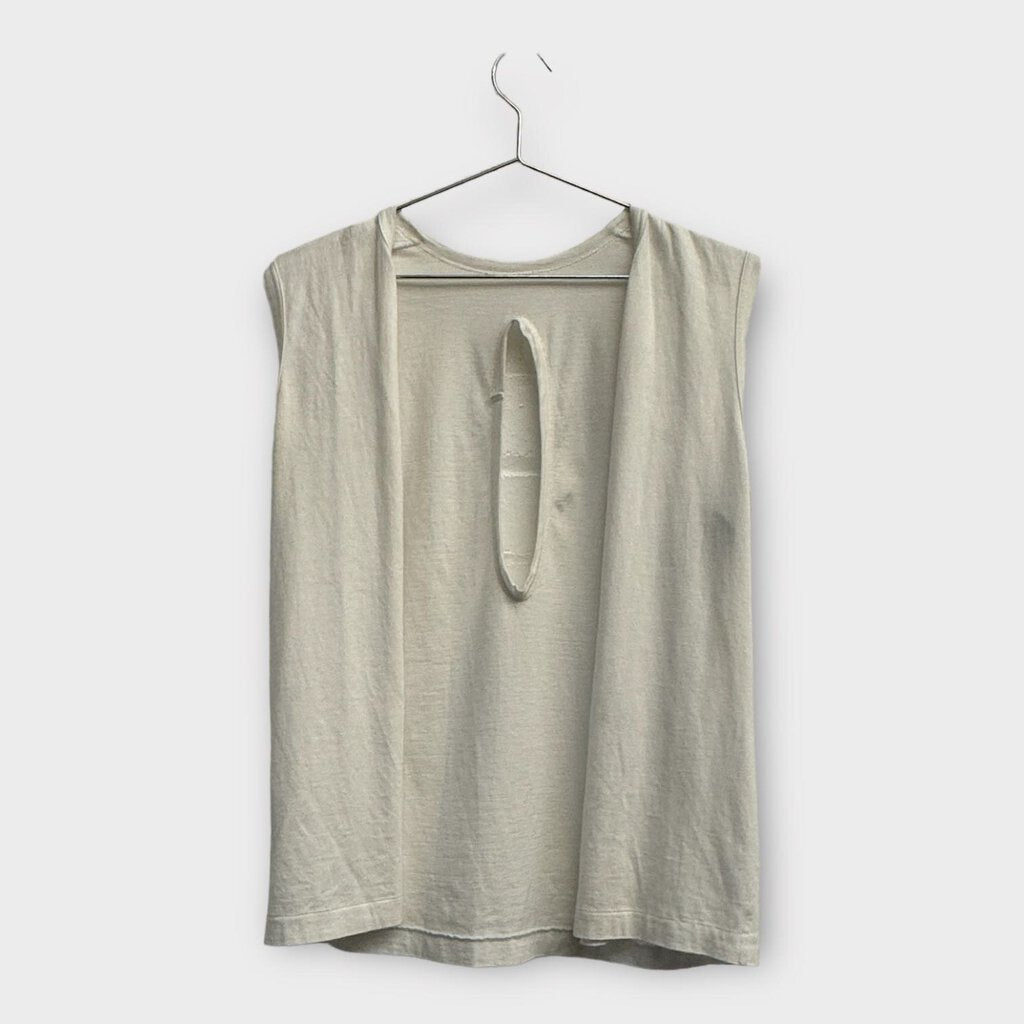 Comme Des Garcons White Backless Cut Out Top