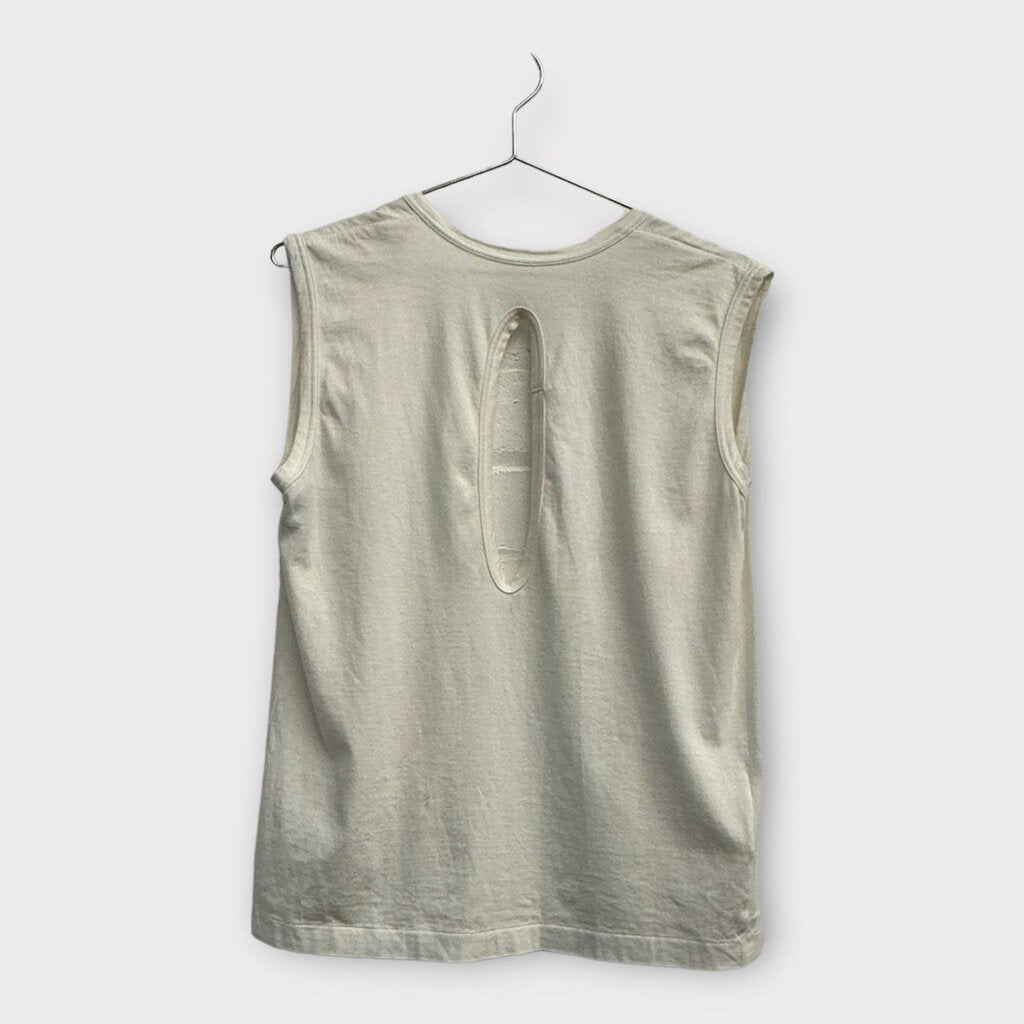 Comme Des Garcons White Backless Cut Out Top