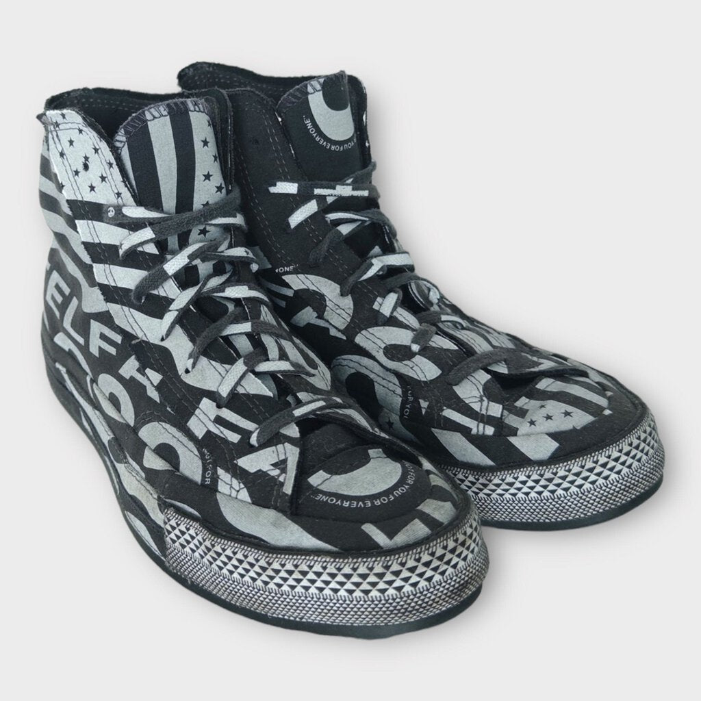 Converse x Telfar Grey Star Print High Tops