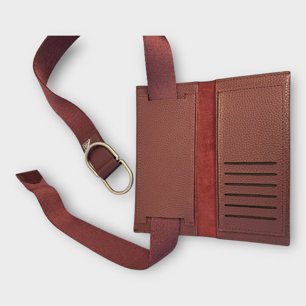 Prada Maroon Leather Wallet Belt