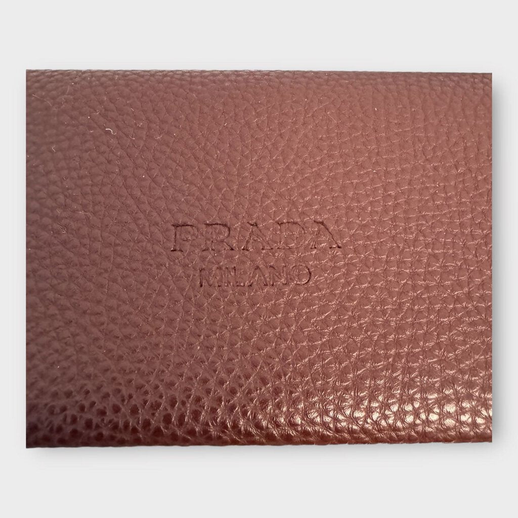 Prada Maroon Leather Wallet Belt