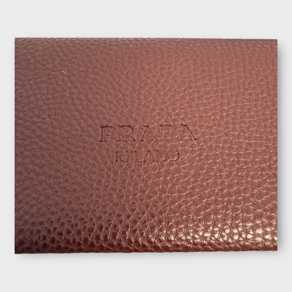 Prada Maroon Leather Wallet Belt