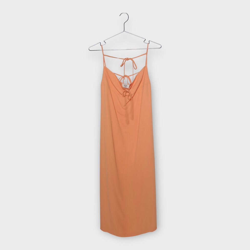 Maryam Nassir Zadeh Peach Orange Tie Front Midi Dress