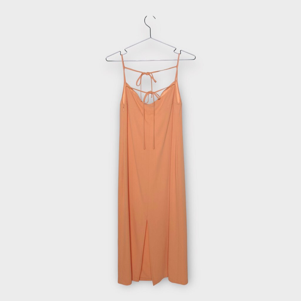 Maryam Nassir Zadeh Peach Orange Tie Front Midi Dress