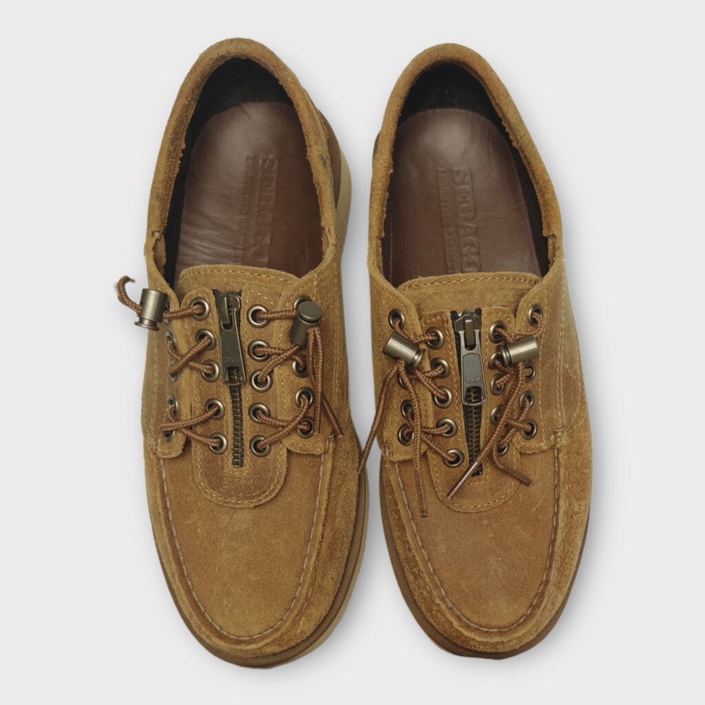 Sebago x Engineered Garments Tan Suede Zip Front Loafers