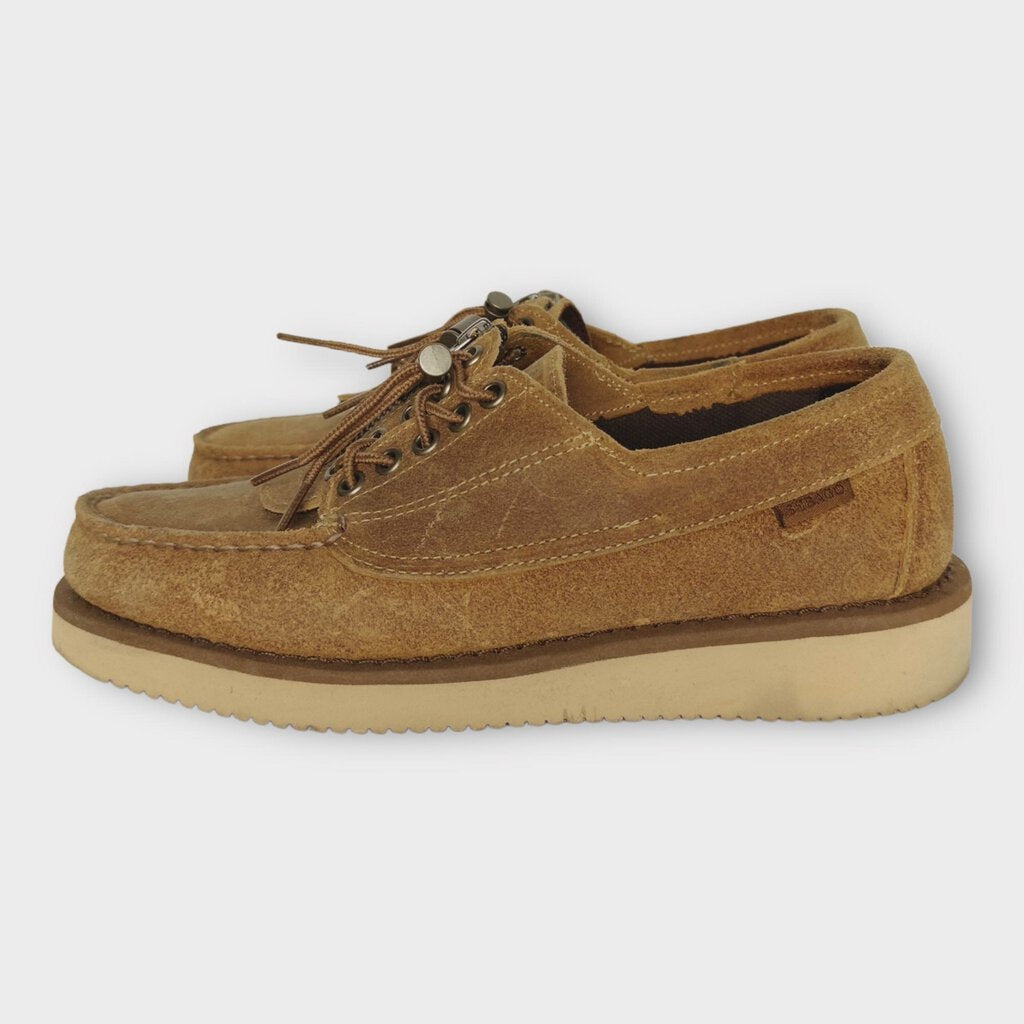 x Engineered Garments Tan Suede Zip Front Loafers