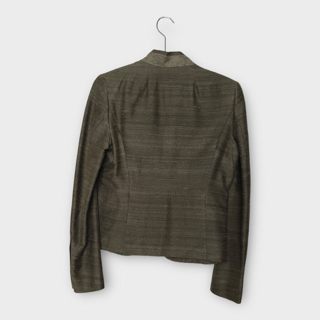 Rick Owens Grey Woven Silk Blend Blazer