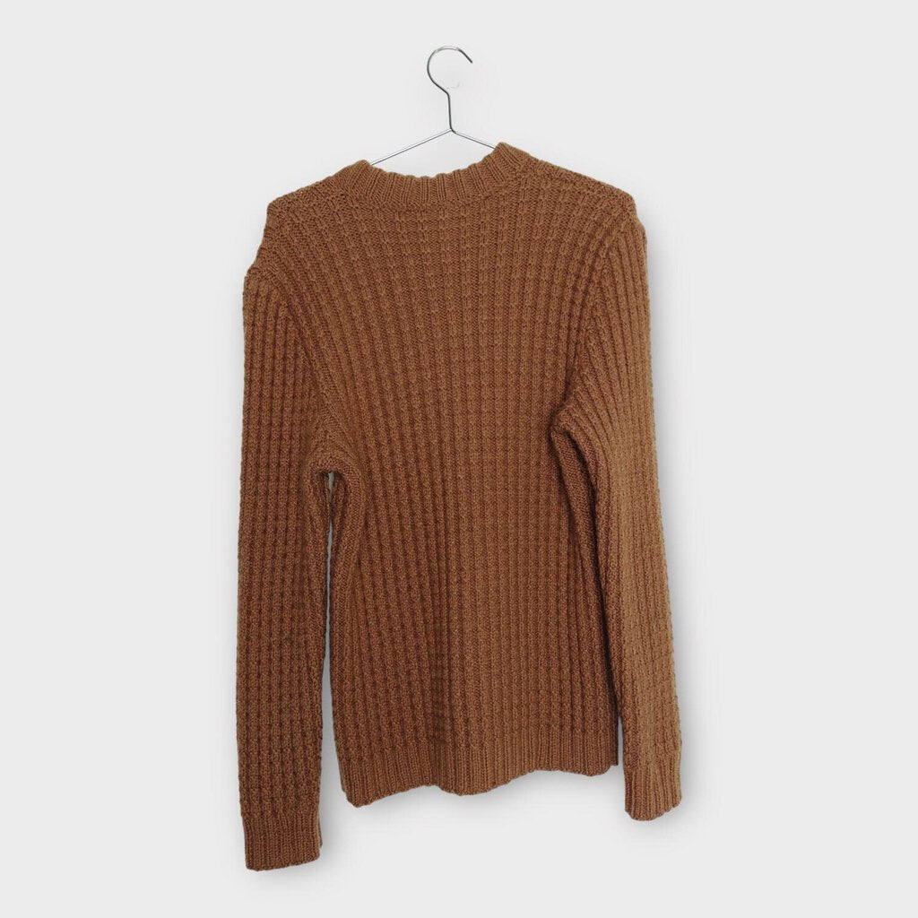 Handmade Brown Chunky Grid Knit