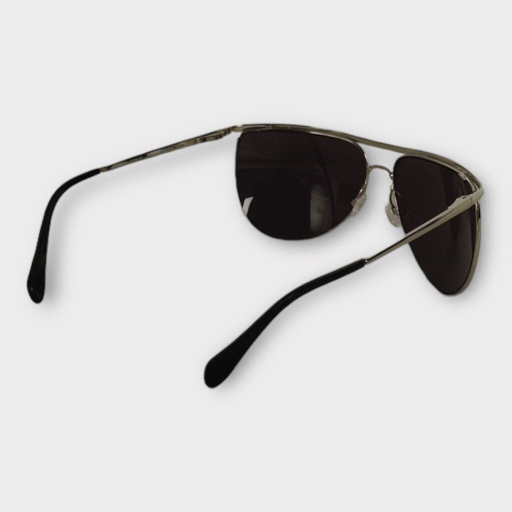 Balmain x Oliver Peoples Silver Chrome Aviator Sunglasses