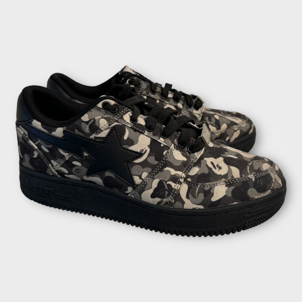 BAPE X Comme Des Garcons Black & Grey Mikey Camo Bapesta