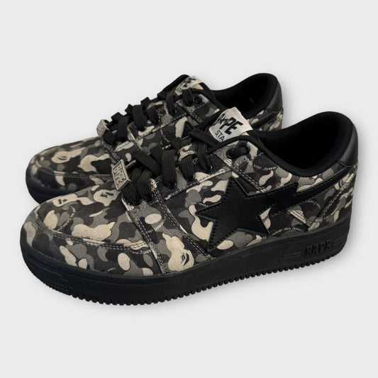 BAPE X Comme Des Garcons Black & Grey Mikey Camo Bapesta