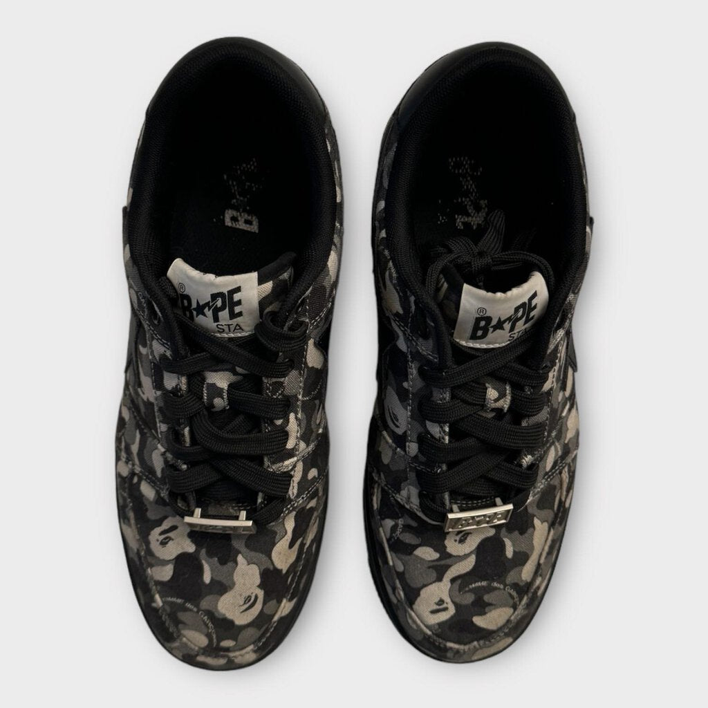 BAPE X Comme Des Garcons Black & Grey Mikey Camo Bapesta