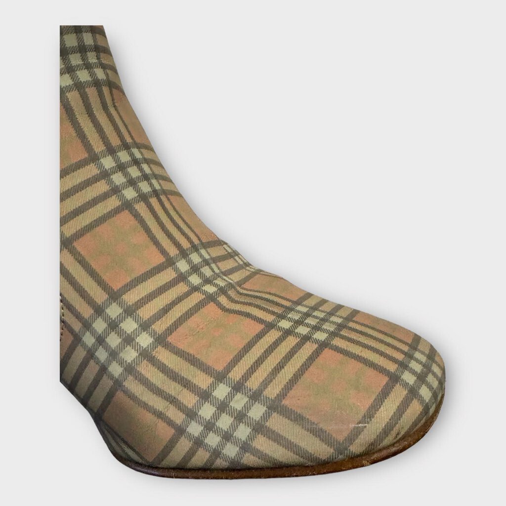 Maryam Nassir Zadeh Beige Reflective Check Lune Boots