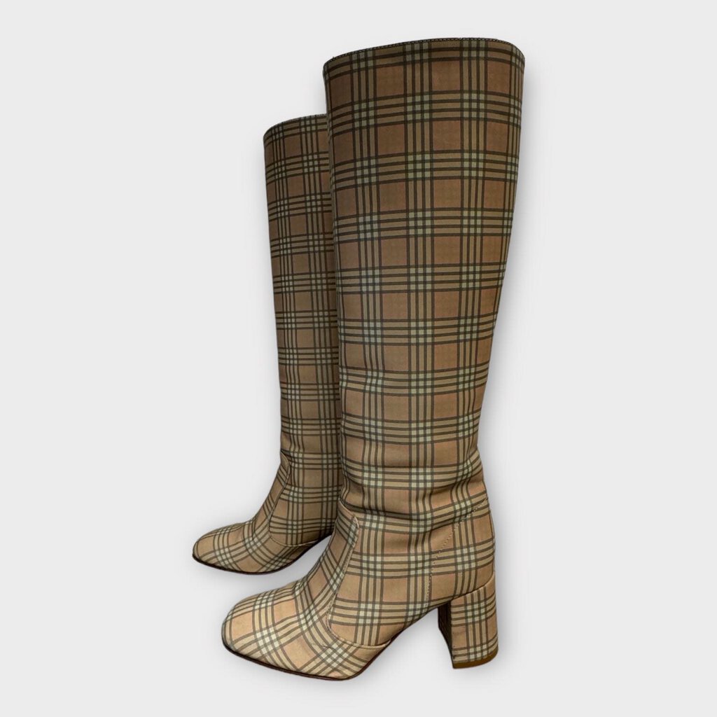 Maryam Nassir Zadeh Beige Reflective Check Lune Boots