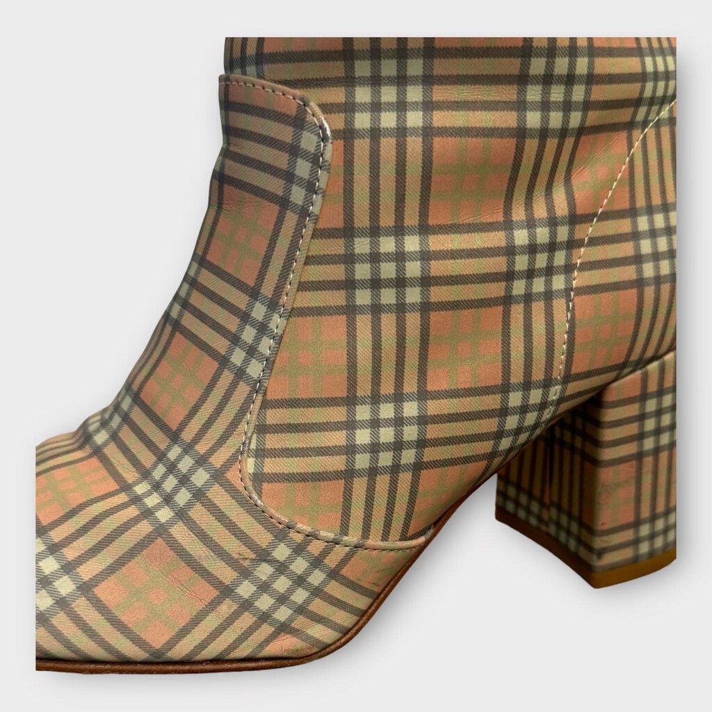 Maryam Nassir Zadeh Beige Reflective Check Lune Boots