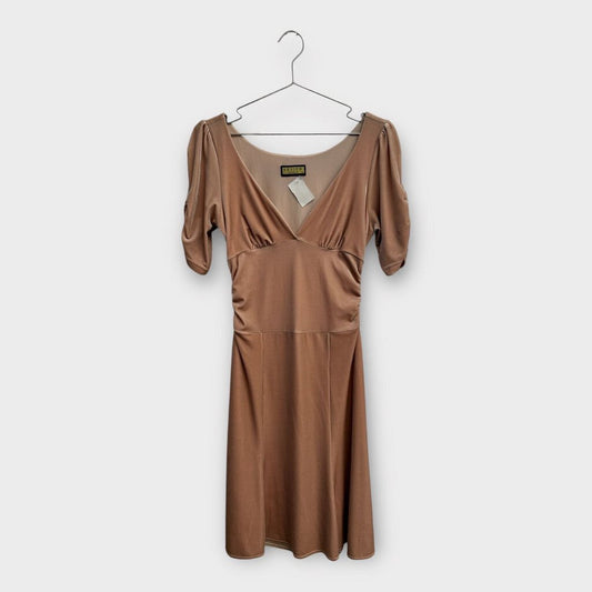 Review Soft Peach Velvet Midi Dress