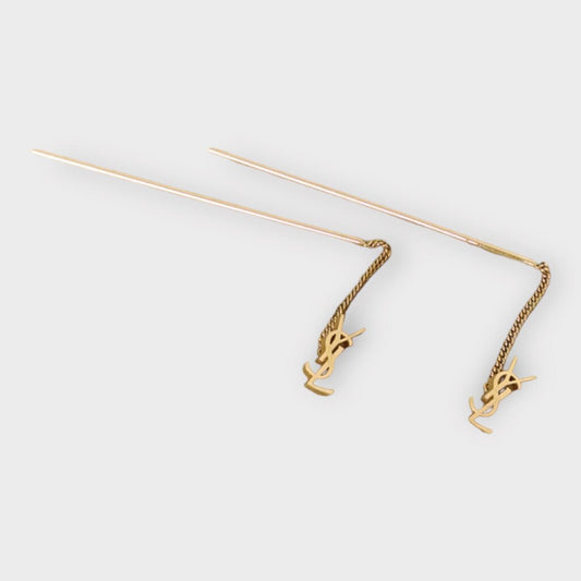 Saint Laurent Gold-Tone Opyum Drop Earrings