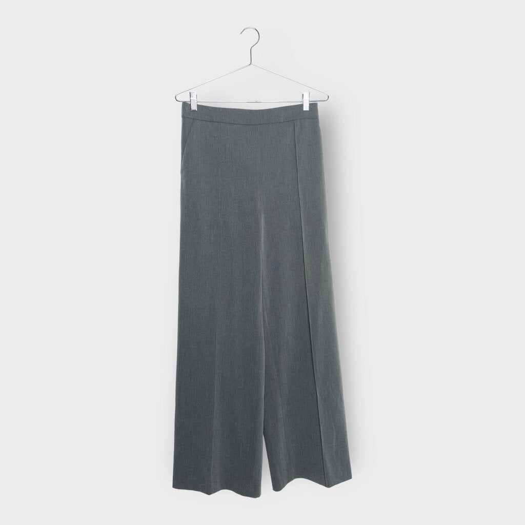 Grey Seam Front Wide Pant