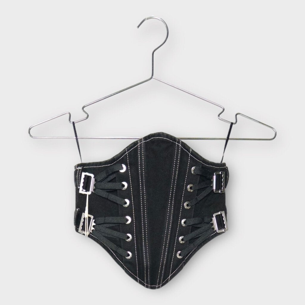 Dion Lee Black Denim Corset Belt