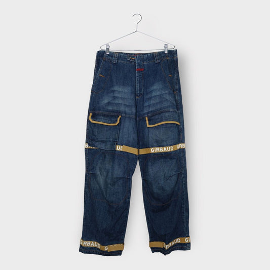 Mid Wash Denim Tan Velcro Jeans