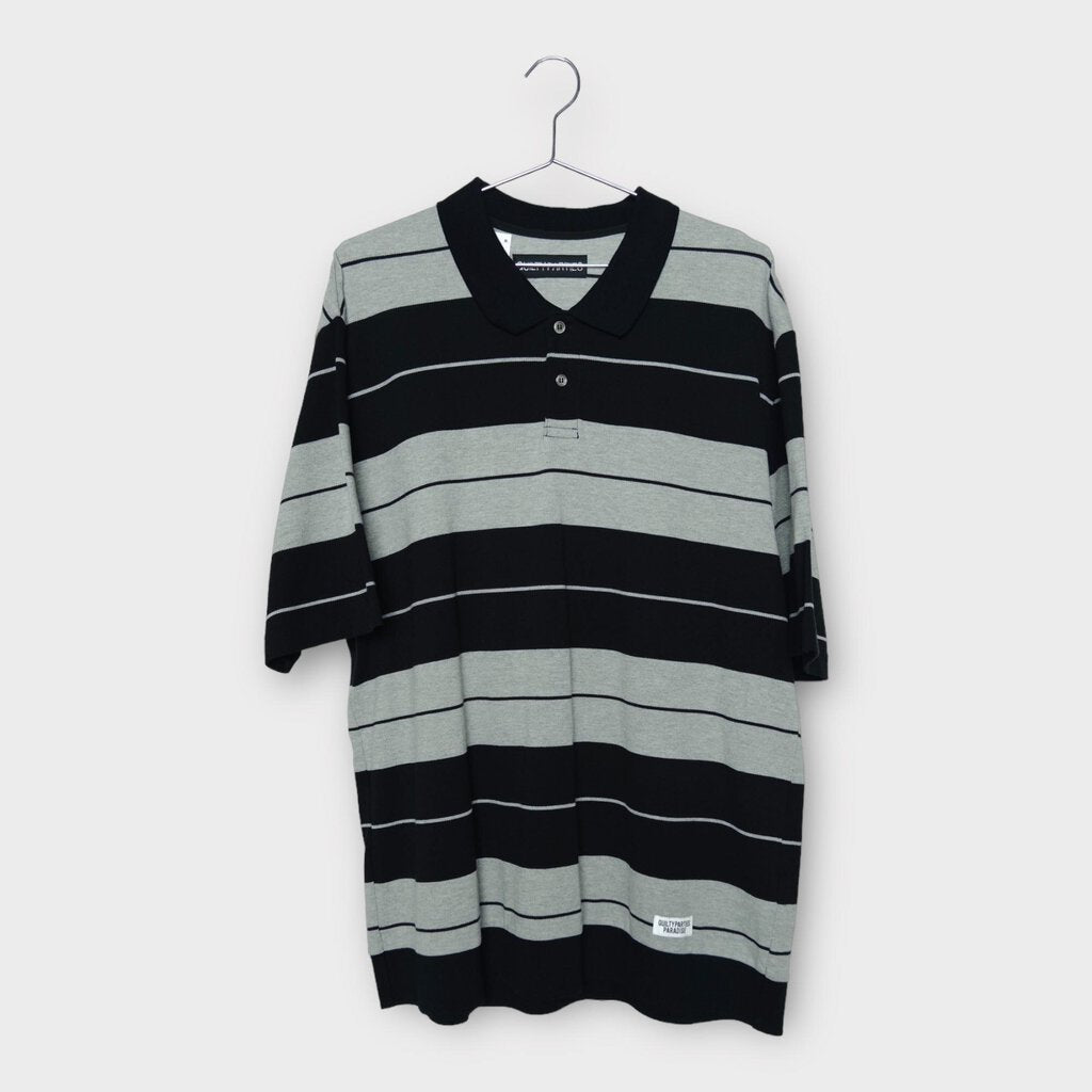 Guilty Parties Black Grey Stripe Polo