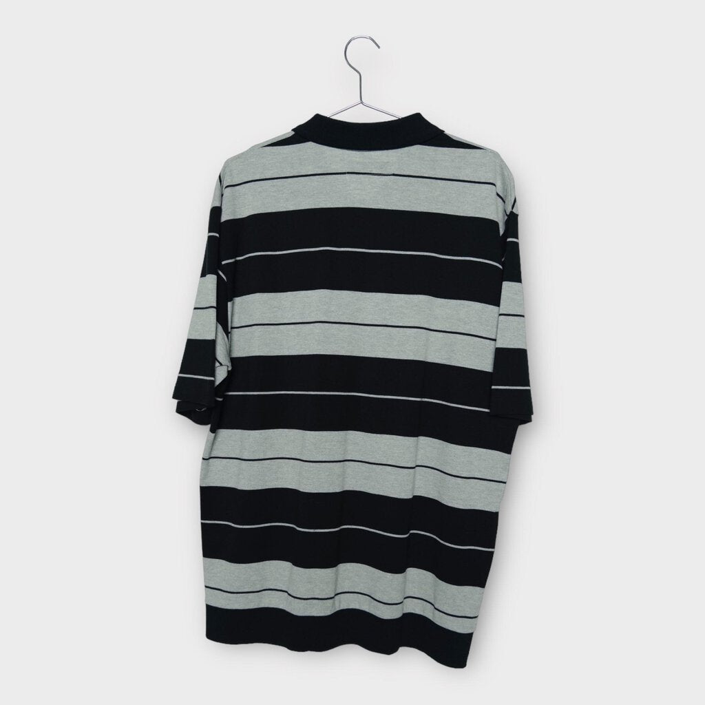 Guilty Parties Black Grey Stripe Polo