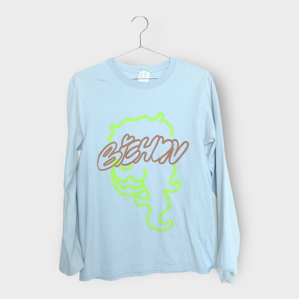 Bichon Pockets Blue Long Sleeve Graphic Tee