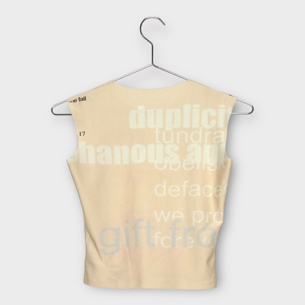 Alix Higgins Beige & Pink Text Graphic Top