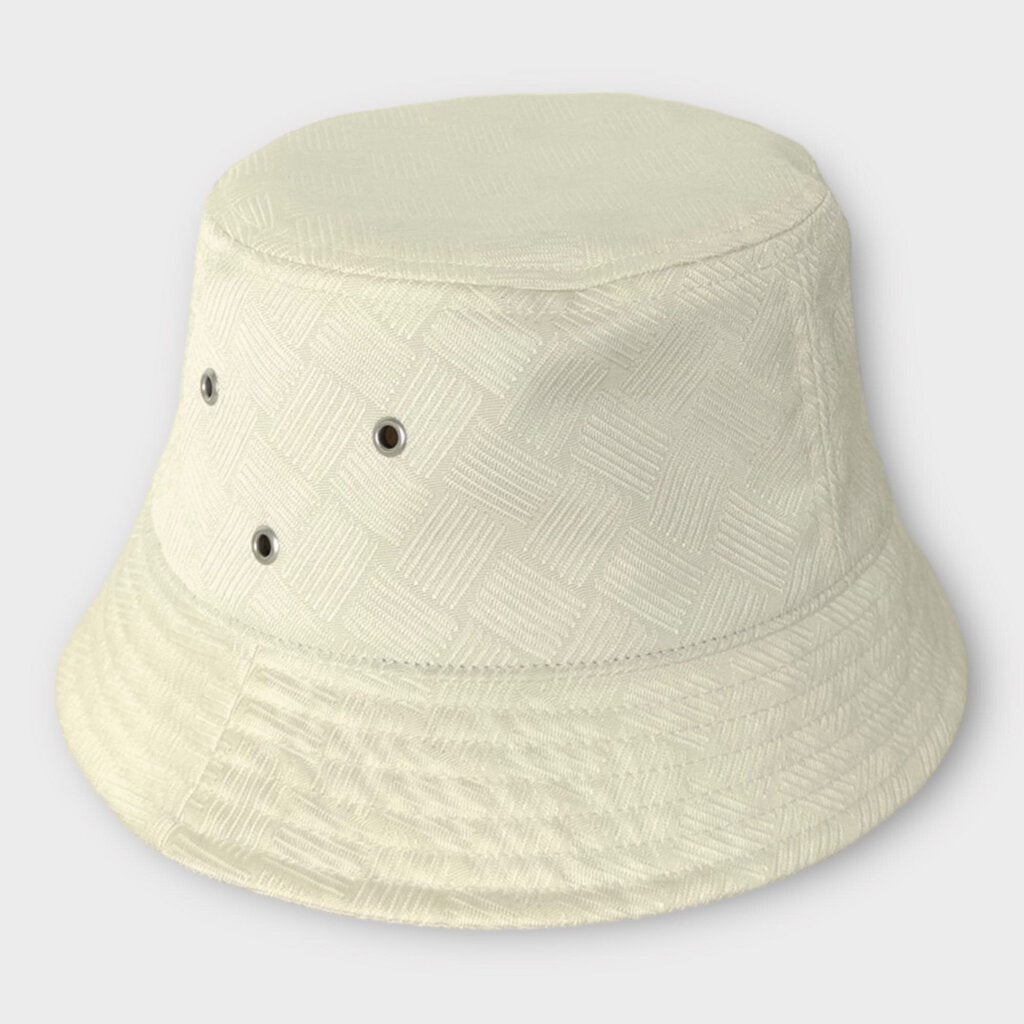 Bottega Veneta Cream Direction Weave Bucket Hat