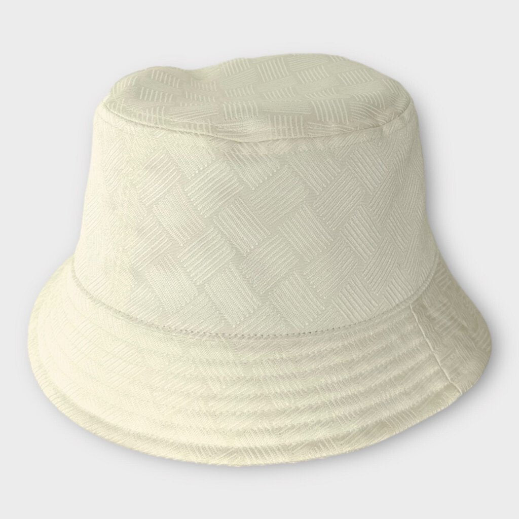 Bottega Veneta Cream Direction Weave Bucket Hat