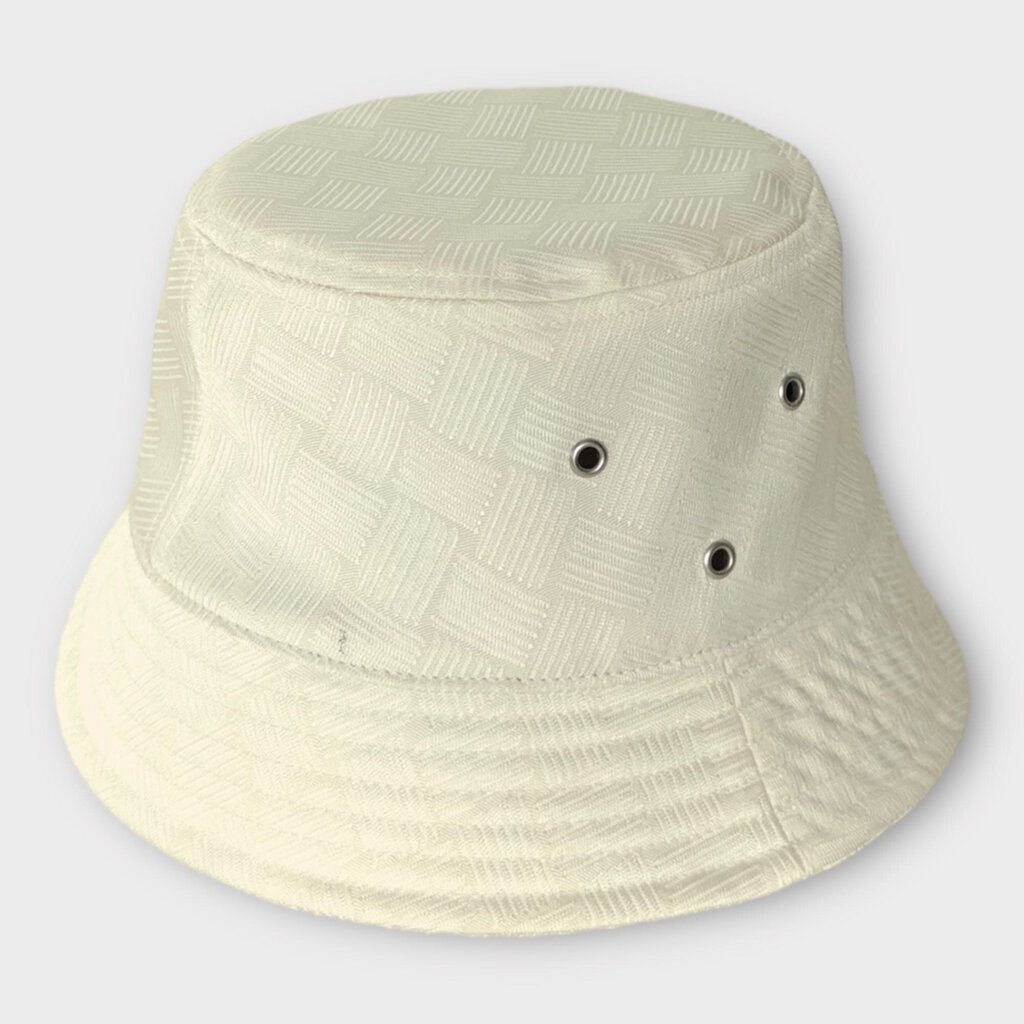 Bottega Veneta Cream Direction Weave Bucket Hat