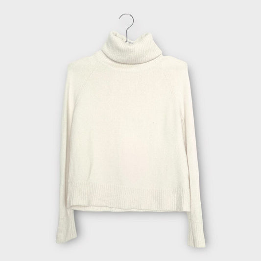 Off White Merino Wool Turtle Neck Jumper