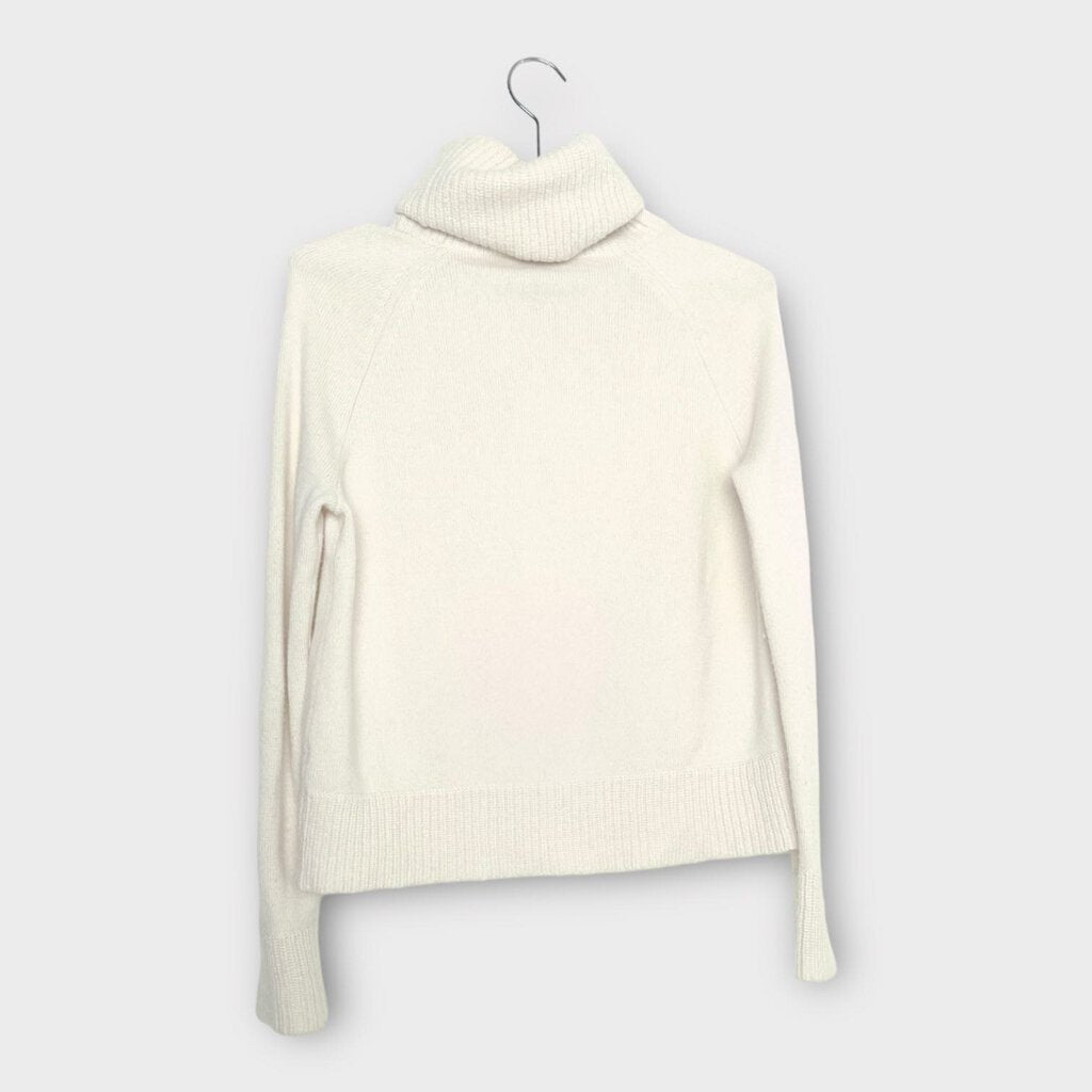 Off White Merino Wool Turtle Neck Jumper