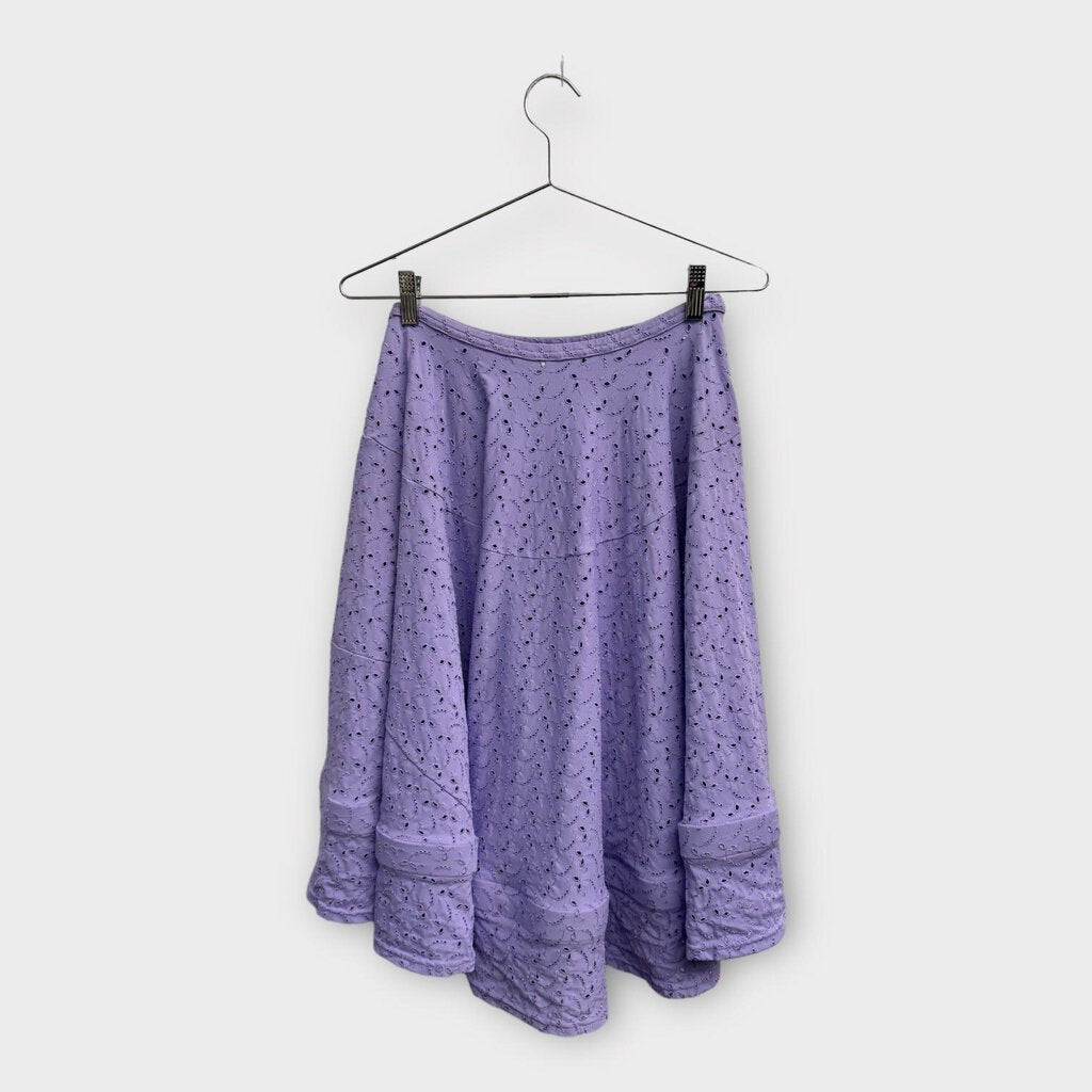 Comme Des Garcons 2007 Lilac Broderie Circle Midi Skirt