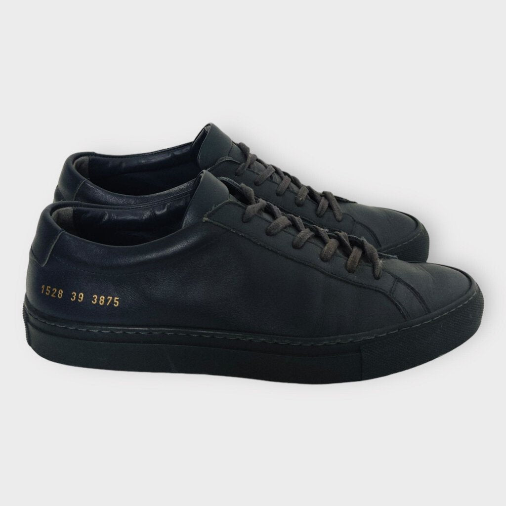 Common Projects Navy Leather Achilles Low Sneakers