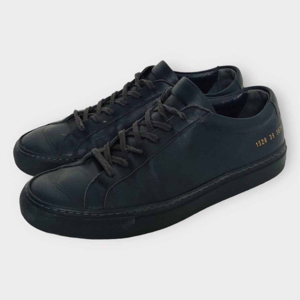 Common Projects Navy Leather Achilles Low Sneakers