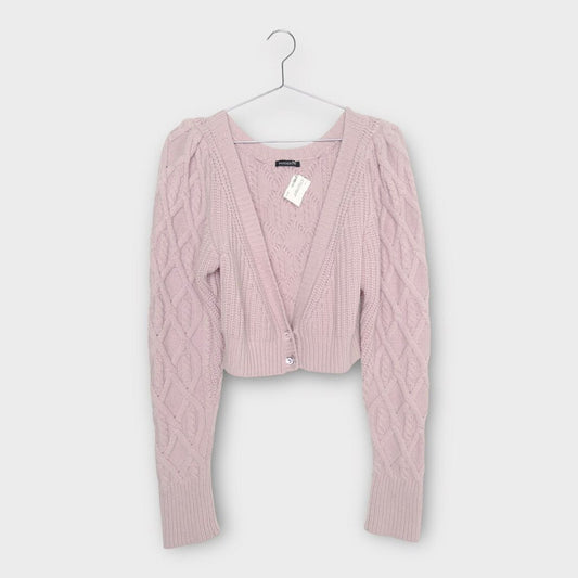 Wandering Pink Knit Cropped Cardigan