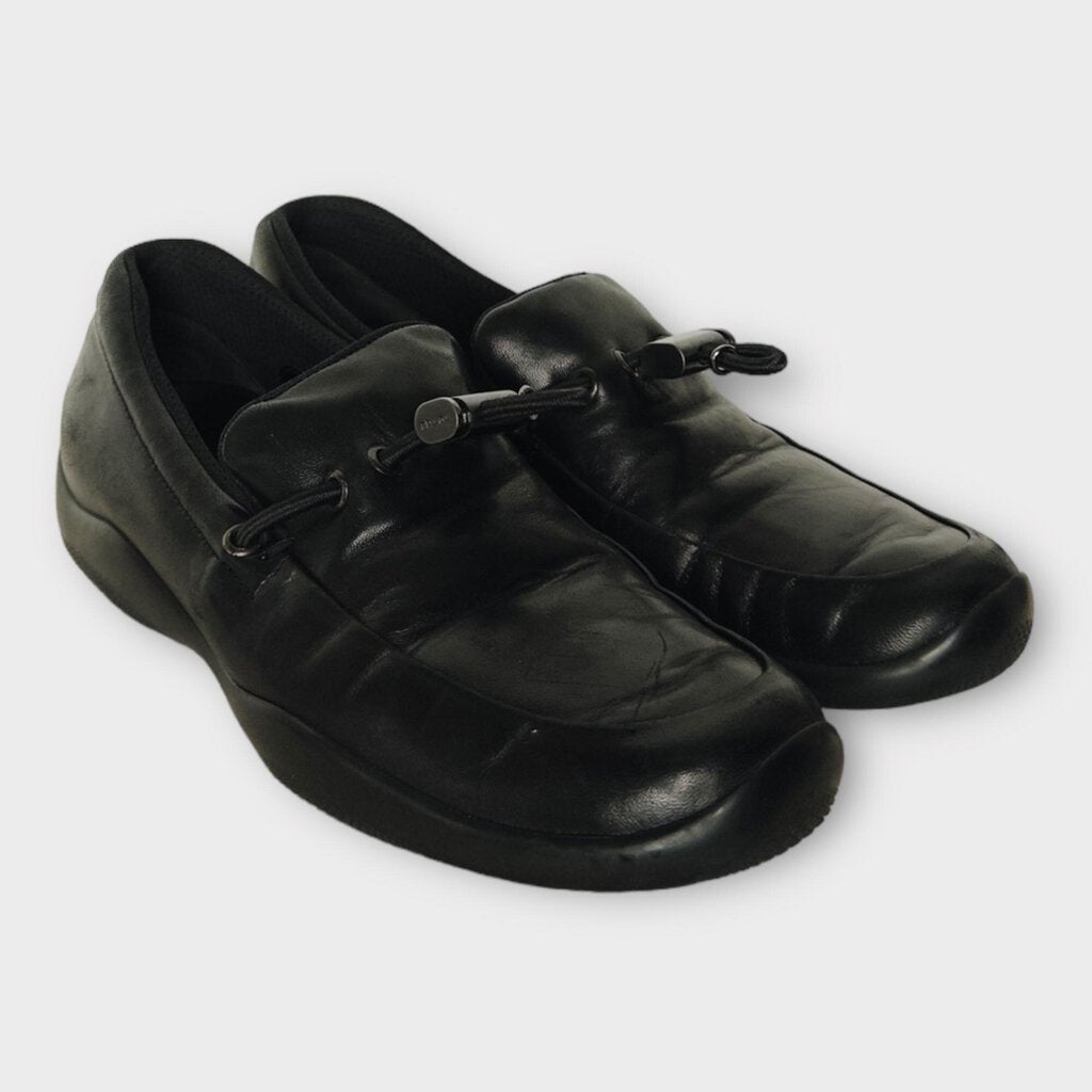 Prada Sport Black Leather Toggle Front Loafer