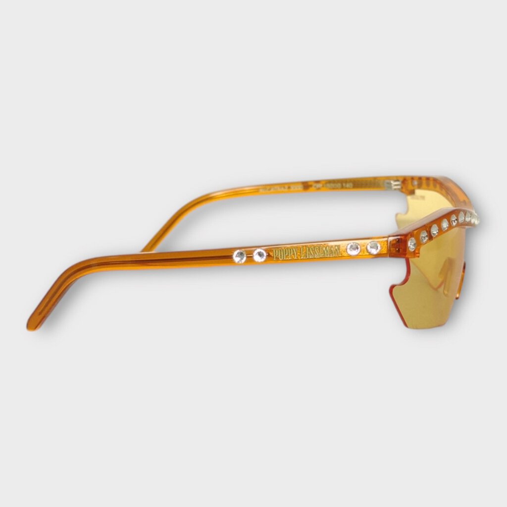 Poppy Lissiman Orange Alcatraz Diamanté Brow Glasses