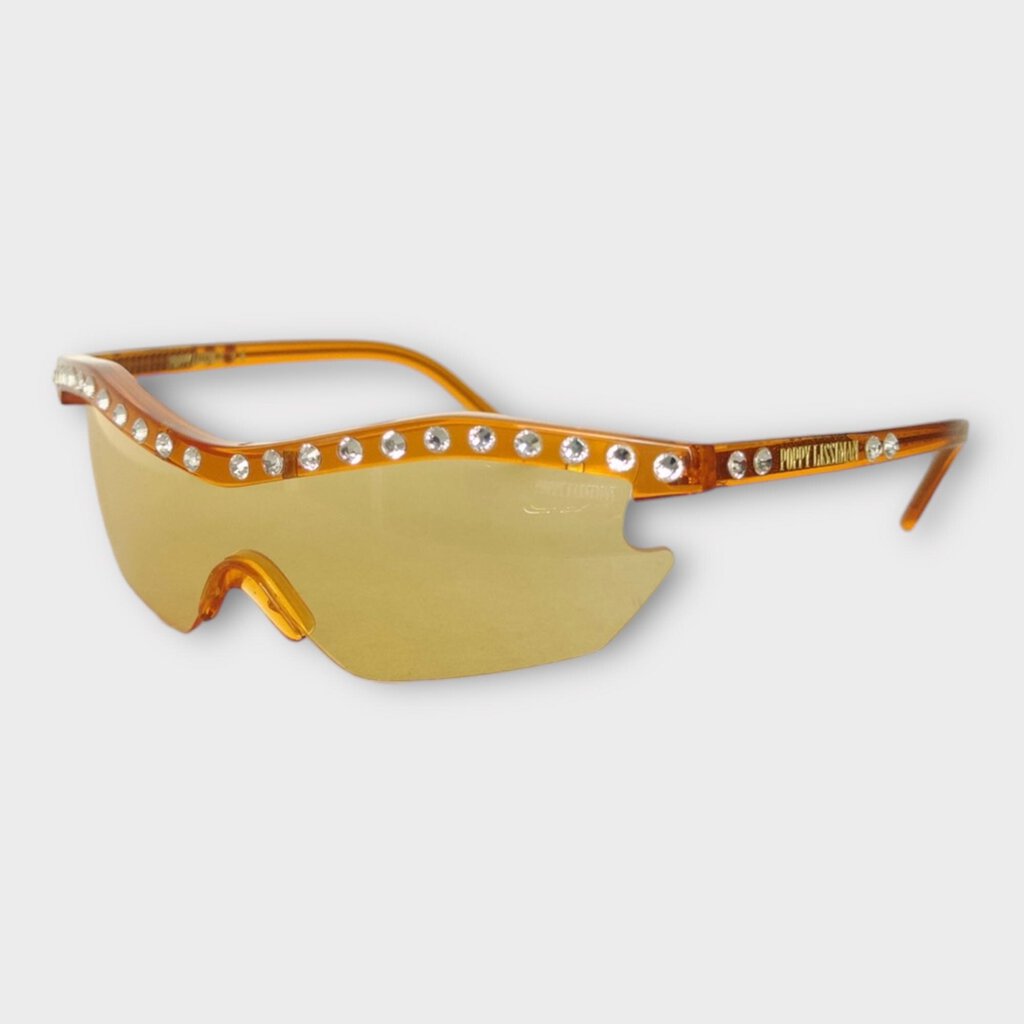 Poppy Lissiman Orange Alcatraz Diamanté Brow Glasses